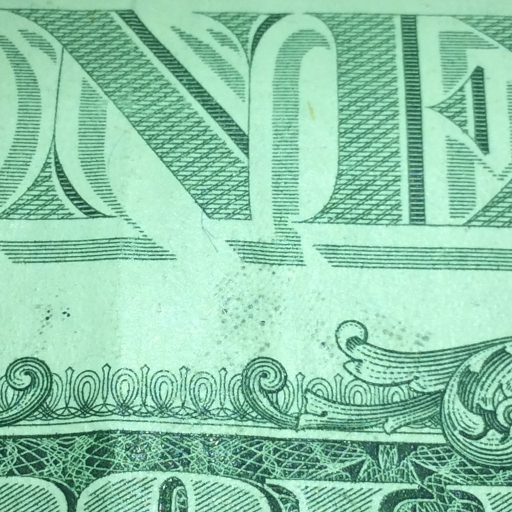 Scarce Error Ink Bleedthrough Both Sides $1 Dollar - image 5